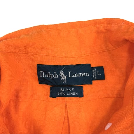 "Good Color" 90's Ralph Lauren "BLAKE" Linen BD Shirt Lサイズ