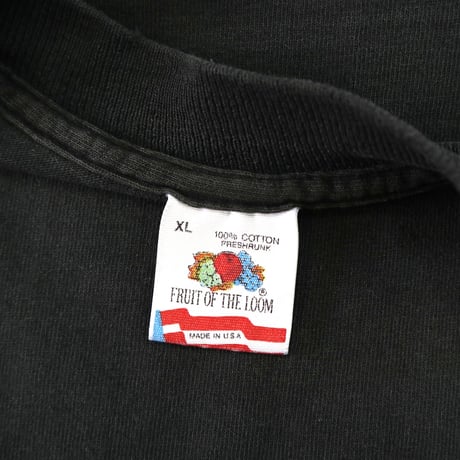 80's～90's Fruit of the loom "Solid Black" Tee XLサイズ USA製