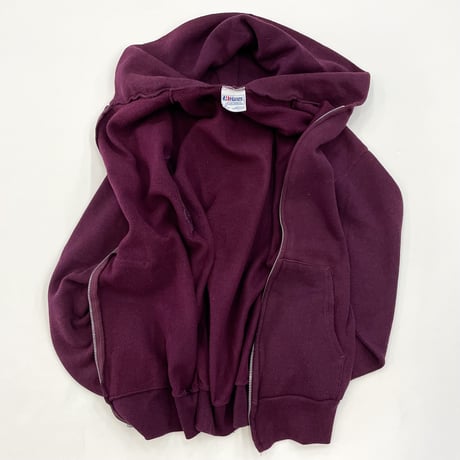 80's～ OLD Hanes Solid Full Zip Sweat Parka Mサイズ USA製