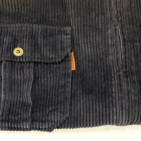 90's Bugle Boy "Black" "太畝" Full Zip Corduroy Shirt Jacket XLサイズ
