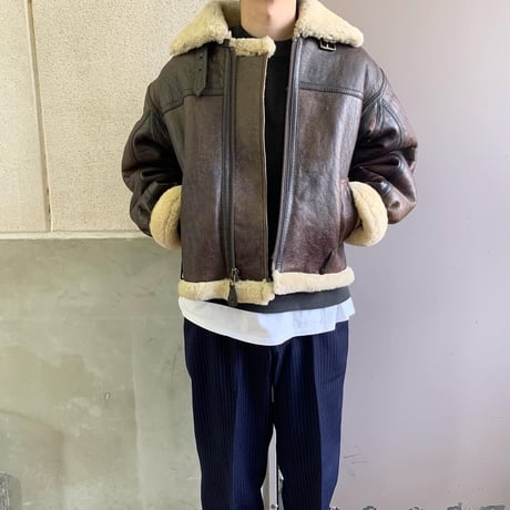 ～00's Mouton Leather "B3 Type" Sherpa Jacket Lサイズ