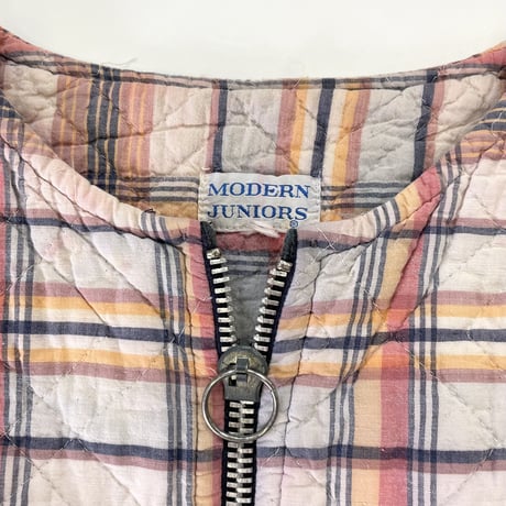 70's～ Modern Juniors Madras Check No Sleeve One Piece