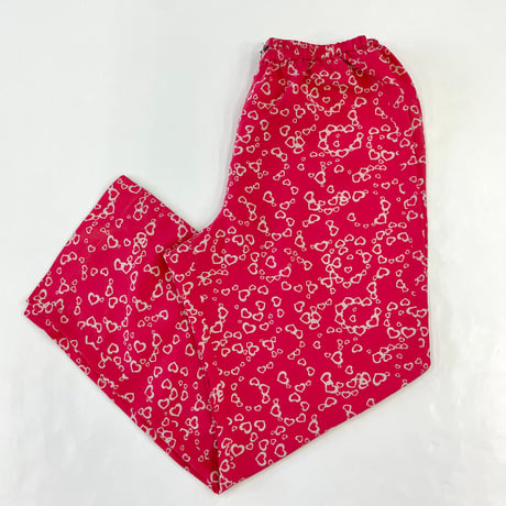 "Women's" ～00's LANDS' END "Heart" "Set Up" Silk Shirt Pants