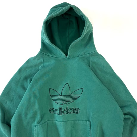 "Rare Color" 90's Adidas "Embroidery Trefoil" Sweat Parka Lサイズ USA製