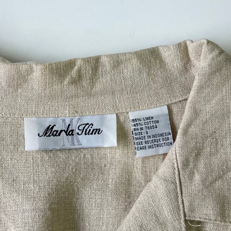 "Women's" ～00's Marla Kim Set Up Linen Shirt and Pants