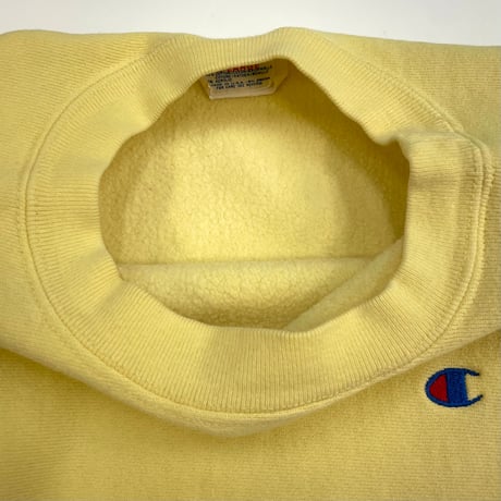 "Rare Color" 80's CHAMPION RW SWEAT Solid Pale Yellow XLサイズ USA製