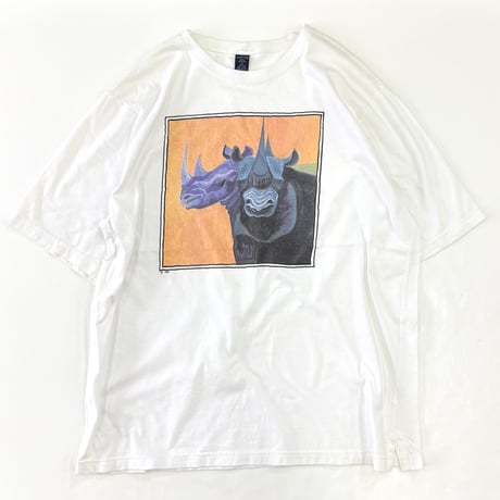 90's LANDS' END "Rhinoceros" Tシャツ XLサイズ USA製