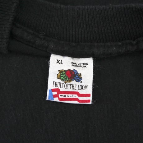 ～90's Fruit of the loom "Solid Black" Pocket Tee XLサイズ USA製