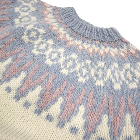 "Good Color" ～80's STOBI Nordic Pattern Wool Sweater Sサイズ DENMARK製