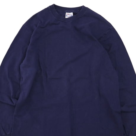 80's～ Hanes "Solid Navy" LS Tシャツ XLサイズ USA製