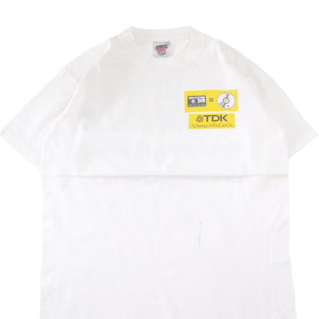 80's～ ONEITA "TDK" 両面 プリント Tシャツ White XLサイズ USA製