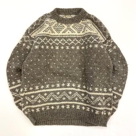 80's～ unknown "Birds Eye" Wool Sweater NEPAL製