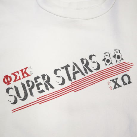 80's CHAMPION RW SWEAT "SUPER STAR" "内縫い" 両面 プリント Lサイズ USA製