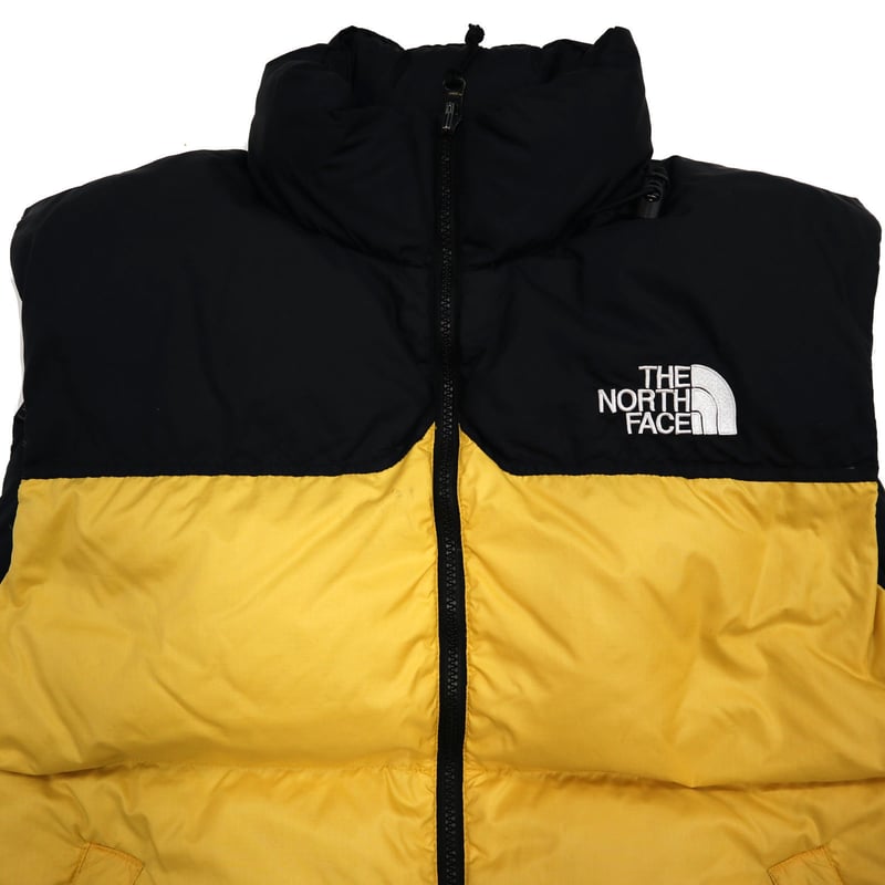 90's THE NORTH FACE 700FILL ヌプシ ダウンベスト BLACK×YE...