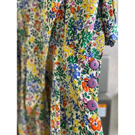 ～90's SILK STUDIO Frower Print Silk One Piece
