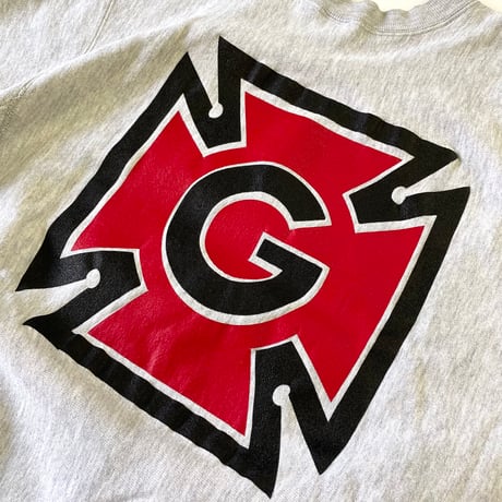 90's CHAMPION RW SWEAT "GRINNELL～" 両面 プリント XLサイズ USA製