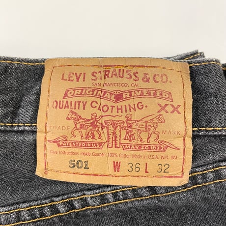 00's Levi's 501 "先染め" Black Denim Pants W36 USA製