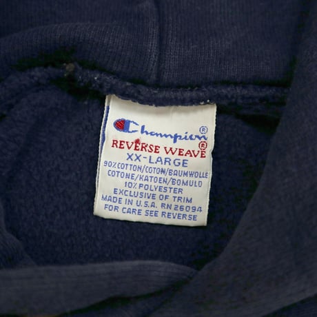 90's CHAMPION RW SWEAT PARKA "IOWA STATE UNIV." 3段 プリント XXLサイズ USA製