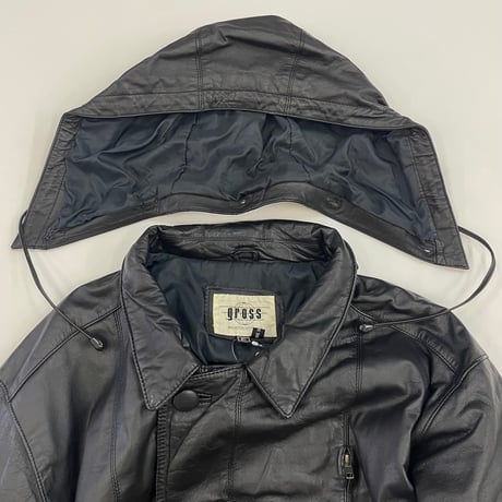 90's～ gross Cow Leather Half Coat