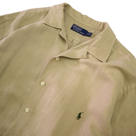90's～00's Polo by Ralph Lauren Linen×Silk Open Collar Shirt XLTサイズ