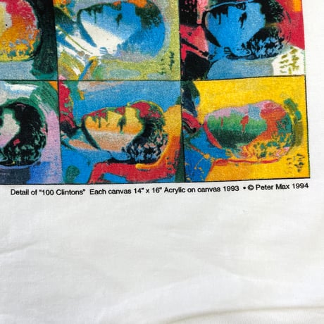 Deadstock～NOS 90's Fruit of the loom "Peter Max" "Clinton" Tシャツ Lサイズ USA製