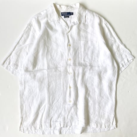 90's～ Polo Ralph Lauren "CALDWELL" "No Pony" Linen Shirt Lサイズ