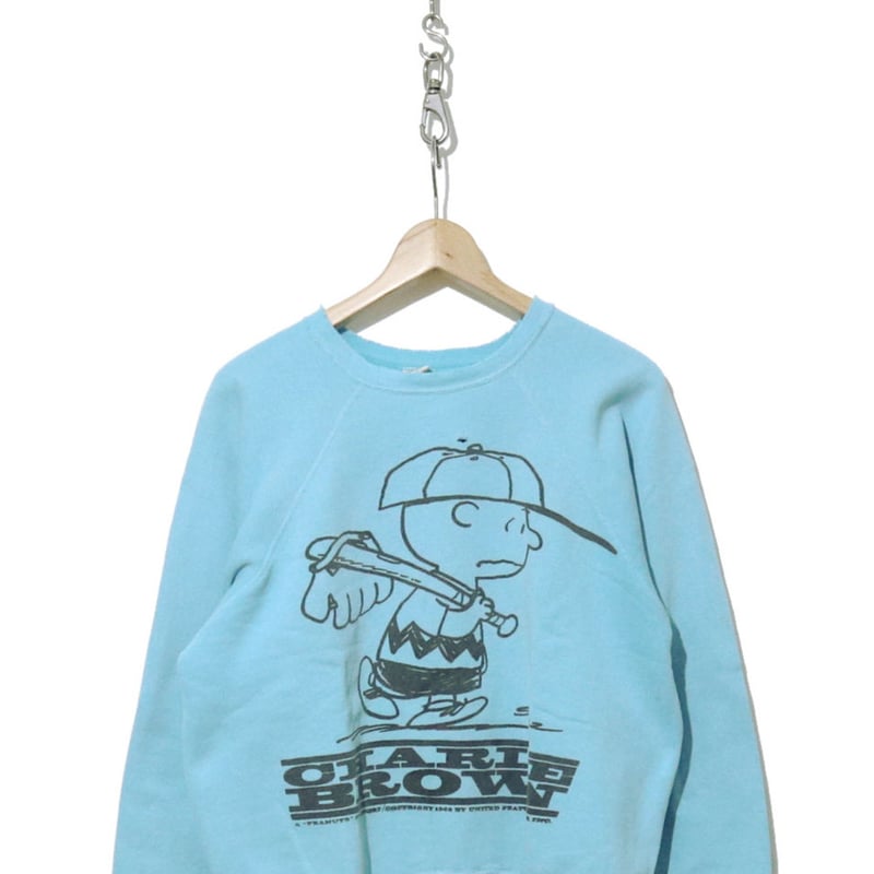 60's SPRUCE CHARLIE BROWN 両面 染み込み プリント スウェット Lサ...