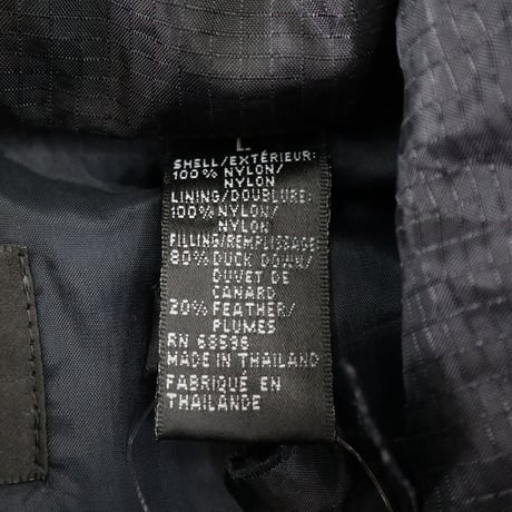 "Big Size" 90's～ DKNY リップストップ ナイロン ダウン ジャケット Black Lサイズ