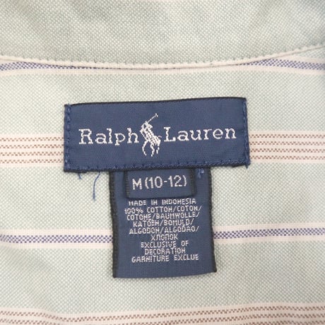 "Women's" 90's Ralph Lauren Oxford Stripe BD Shirt USA製