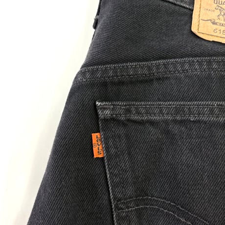 90's Levi's 618 "Super Black" Denim Short Pants W34 UK製