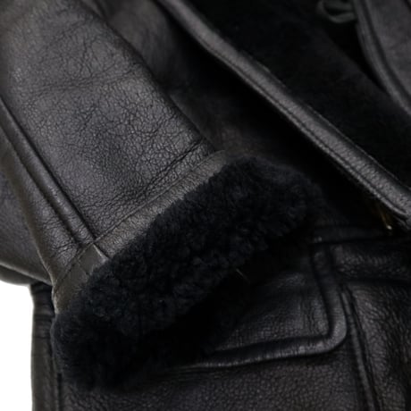 "All Black" 90's～ Mouton Leather Sherpa Duffle Coat