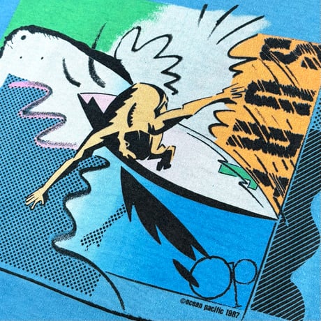 80's Ocean Pacific "SURF" "両面" Tシャツ (fits S)