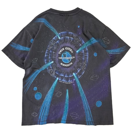 "Rare" 90's Hanes "Harley Davidson" "Universe" "両面" Tシャツ Lサイズ USA製