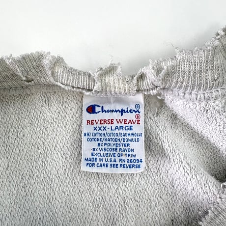 "Rare Size" "boro" 90's CHAMPION RW SWEAT "CORNELL" "両面" XXXLサイズ USA製