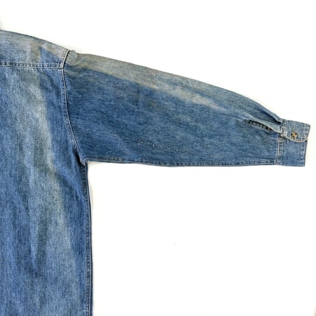 "Super Fade" 70's～ unknown Race Up Denim Shirt (fits XL)