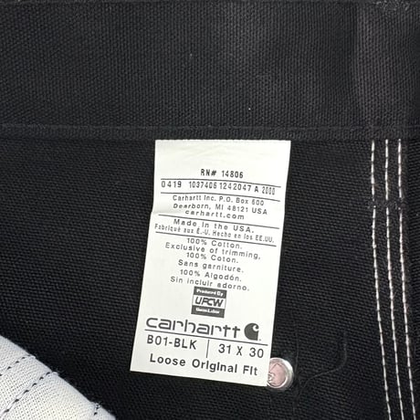 Deadstock 00's Carhartt "Black" "Double Knee" Duck Painter Pants W31 USA製