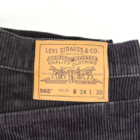 90's Levi's 565 "1658 Black" "太畝" Corduroy Pants W34 USA製