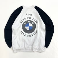 70's～80's unknown "BMW Stencil" 2tone Sweat Lサイズ USA製