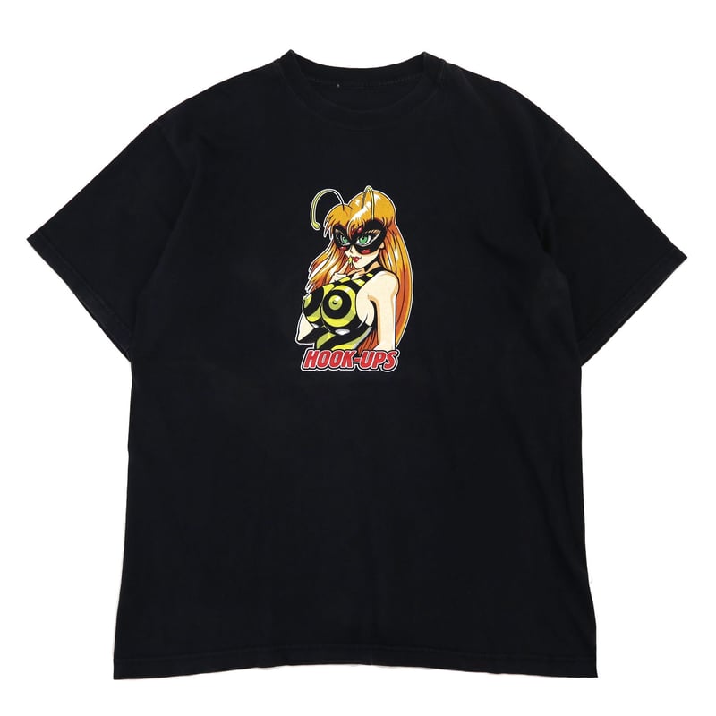 90's HOOK UPS skateboards プリント Tシャツ BLACK | Daniel