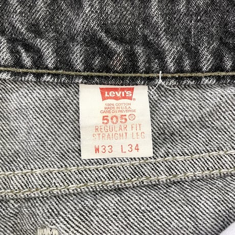 90's Levi's 505 "先染め" Black Denim Pants W33 USA製