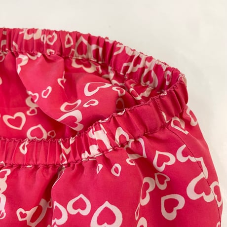 "Women's" ～00's LANDS' END "Heart" "Set Up" Silk Shirt Pants