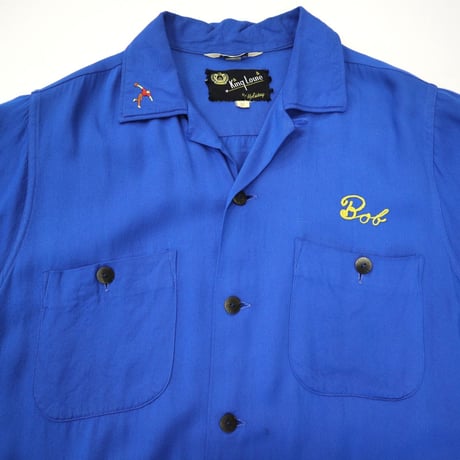 50's～60's King Louie チェーンステッチ レーヨン ボーリング シャツ Mサイズ