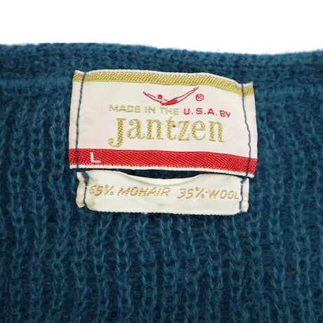 60's Jantzen Mohair Sweater Teal Blue Lサイズ USA製
