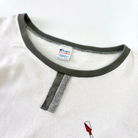 "Rare Size" 80's CHAMPION "チョコチン" "染み込み" Tシャツ XXLサイズ USA製