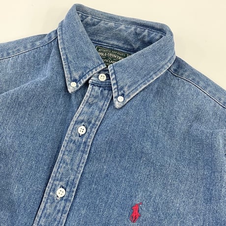 ～90's Polo Country Denim BD Shirt Mサイズ