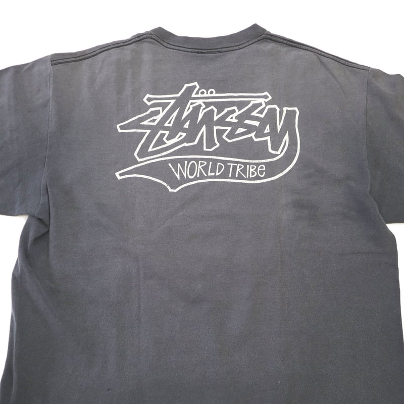 身幅約58cm80s 90s old stussy world tribe Tシャツ 黒タグ