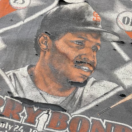 "boro" "Super Black Fade" 90's Nutmeg "Barry Bonds" Tシャツ