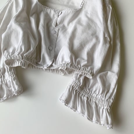 "Women's" 70's～80's EURO Vintage Cotton Tyrol Blouse