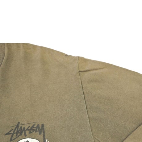 80's～90's OLD STUSSY 黒タグ "SKULL SURF" LS Tシャツ Mサイズ USA製