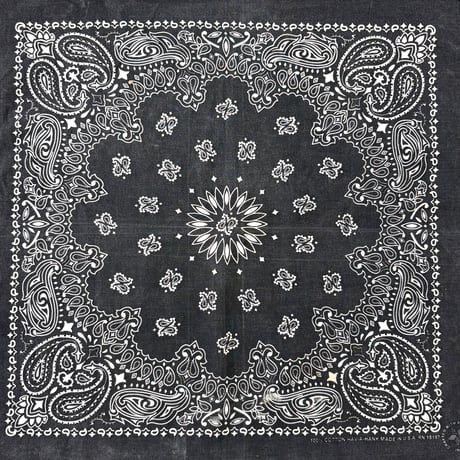 70's～80's "Black/Navy Paisley" All Cotton Bandana (sold separately)